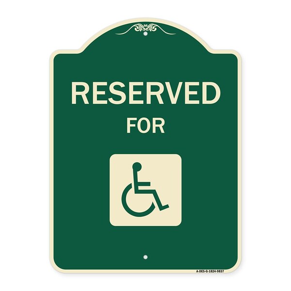 Designer Series-Graphic Handicapped Reserved Green, 24" x 18", G-1824-9837